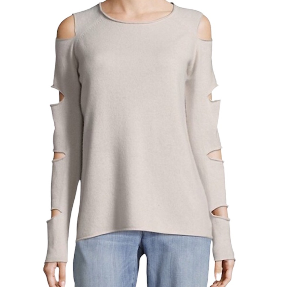 360 Cashmere Cream Cutout Cashmere Sweater Extra Small - Picture 11 of 11